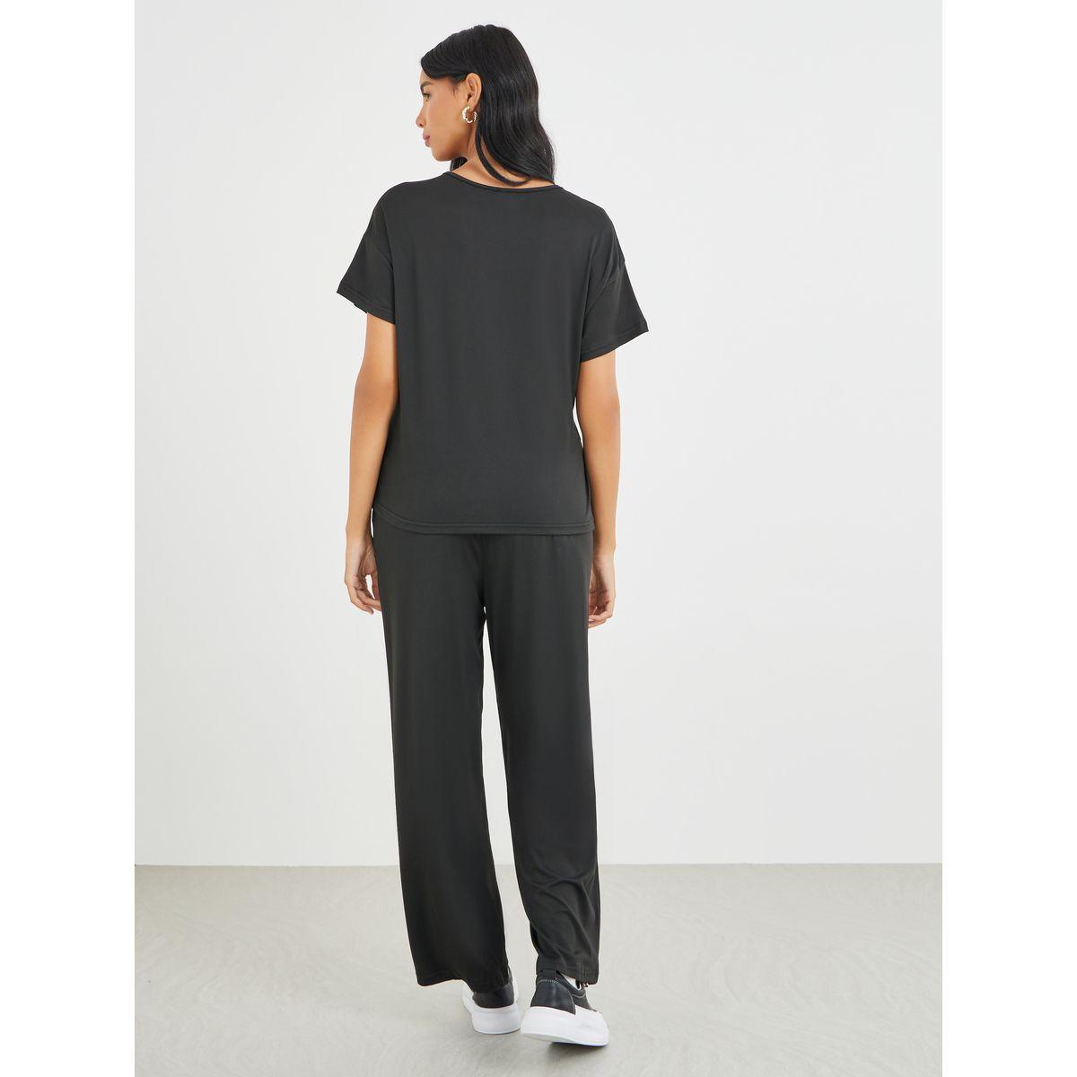 Styli Side Tie Short Sleeve Top and Pants Co-Ords-women-clothing-coordsets-image-6