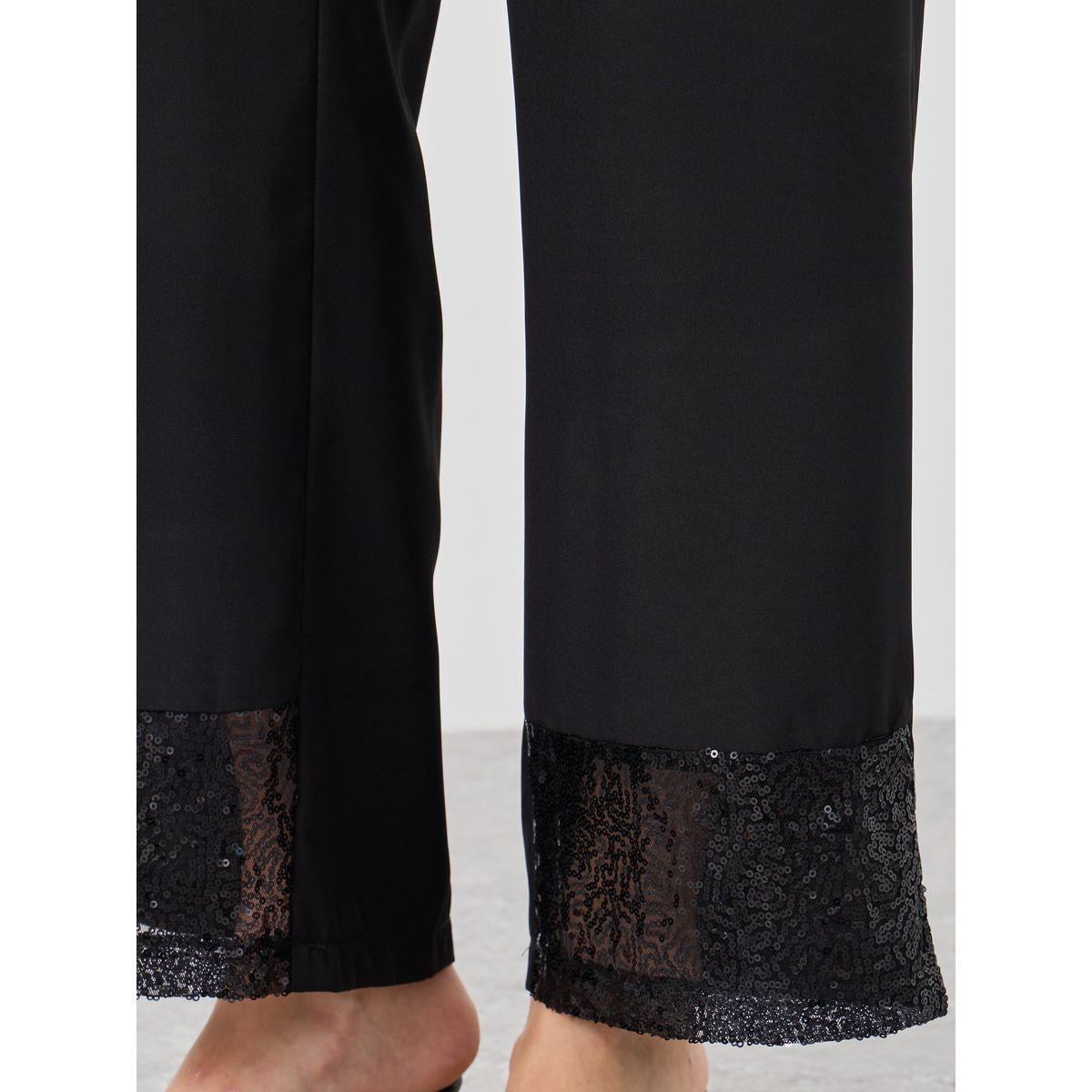 بنطال بأرجل واسعة وحافة منمقة بالترتر-women-clothing-bottoms-trousers-image-3