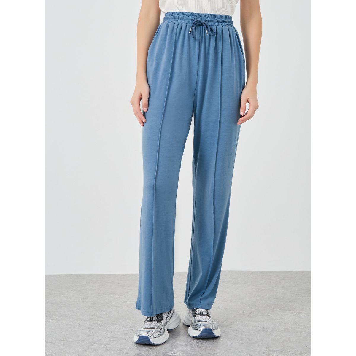 Styli Solid Mid Rise Relaxed Fit Pants with Pintuck Detail-women-clothing-bottoms-trousers-image-2