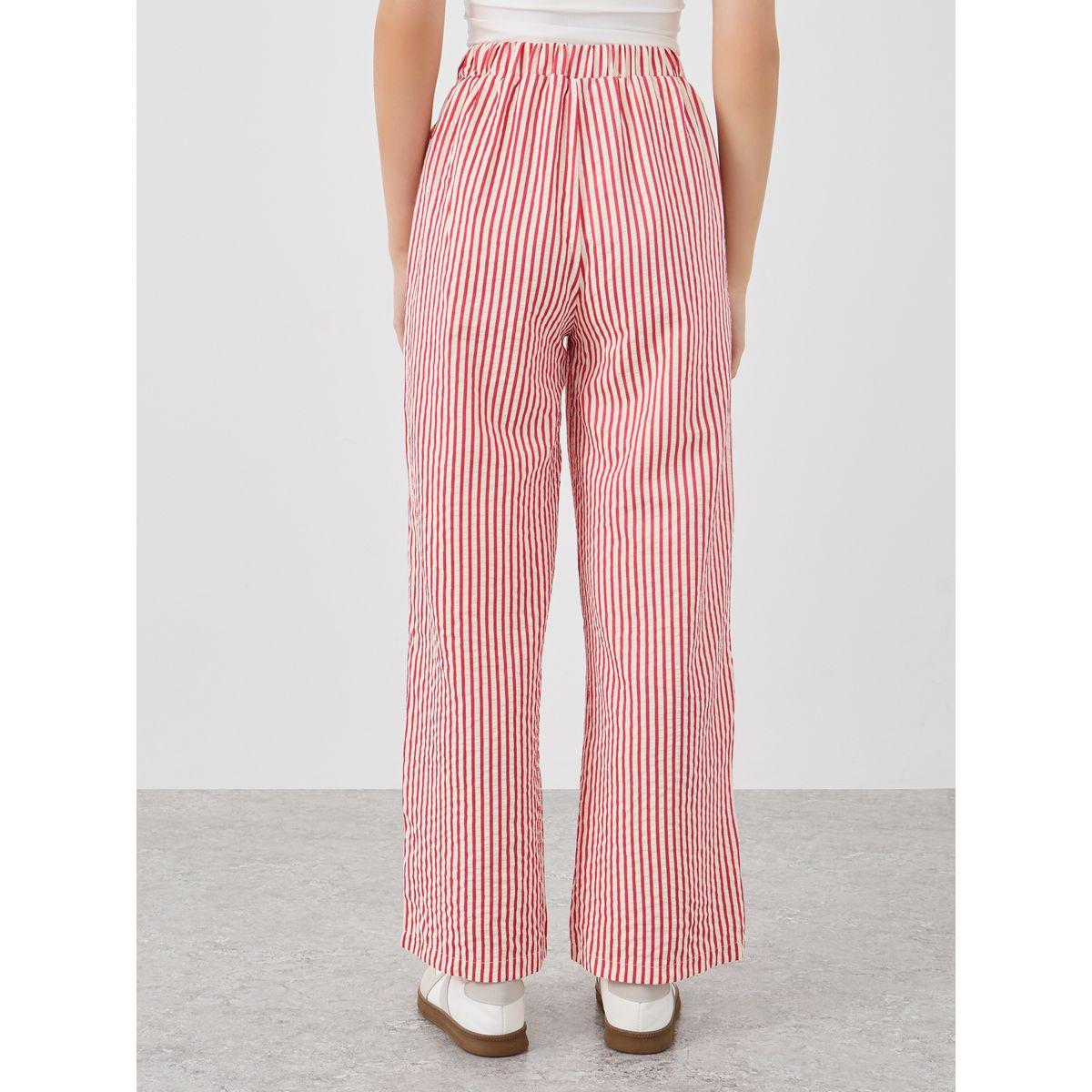 بنطال مخطط بقصة فضفاضة-women-clothing-bottoms-trousers-image-4