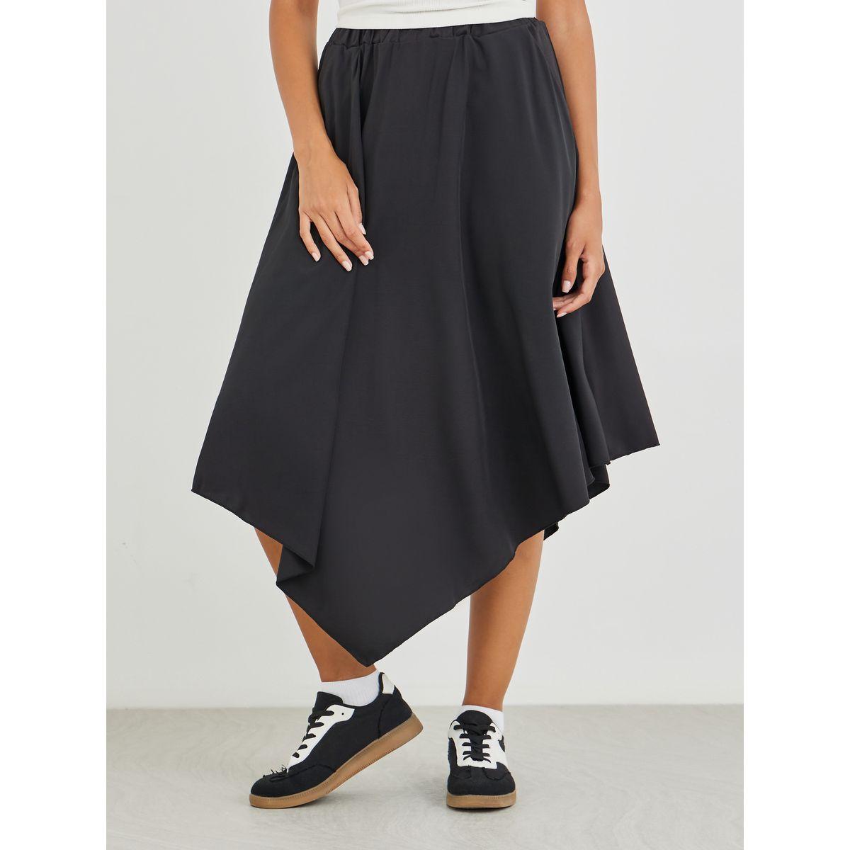 Styli Solid Asymmetric Hem Midi Skirt-women-clothing-bottoms-skirts-image-2