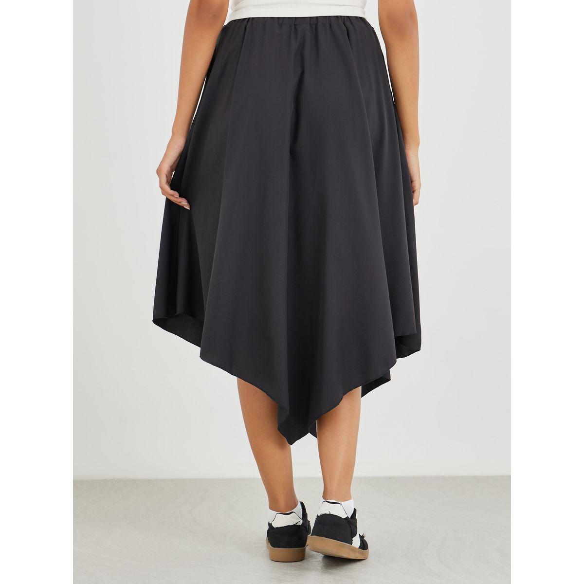 تنورة ميدي سادة بحافة غير متماثلة الطول-women-clothing-bottoms-skirts-image-4