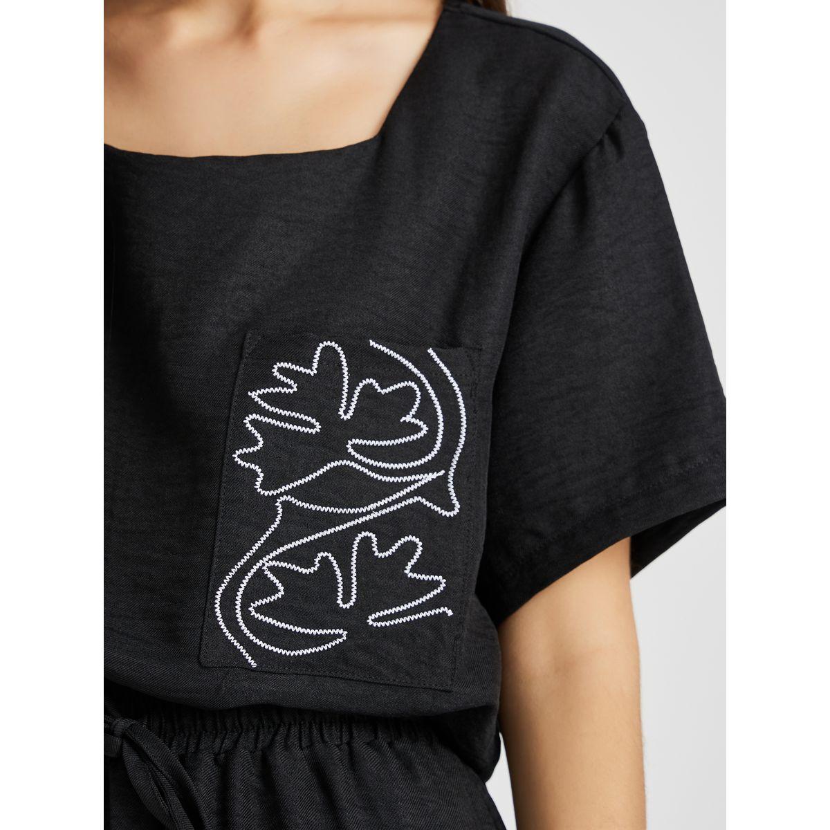 Styli Embroidered Square Neck Top and Drawstring Skirt Co-Ords-women-clothing-coordsets-image-3