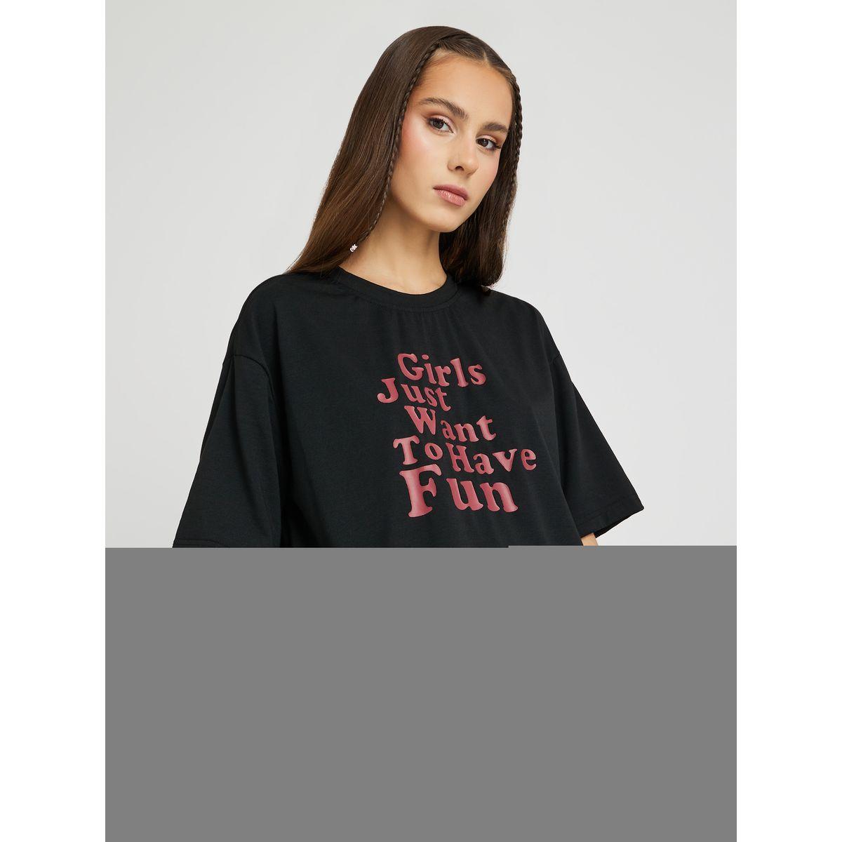 Styli Slogan Print Short Sleeve T-Shirt and Joggers Set-women-clothing-coordsets-image-2