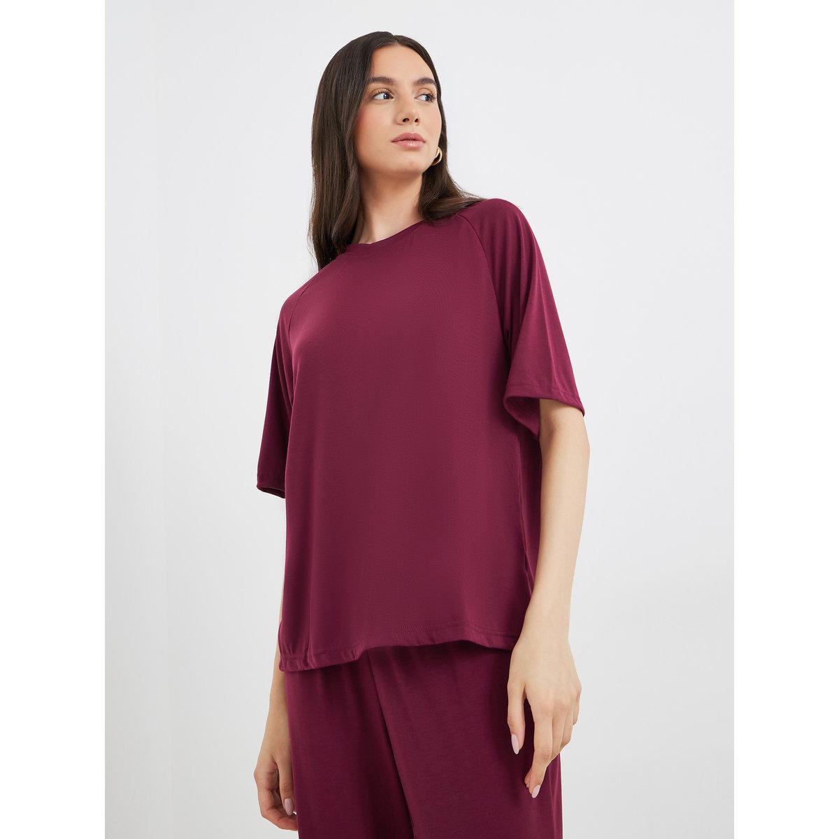 Styli Solid Casual T-Shirt and Pants Co-Ords-women-clothing-coordsets-image-2