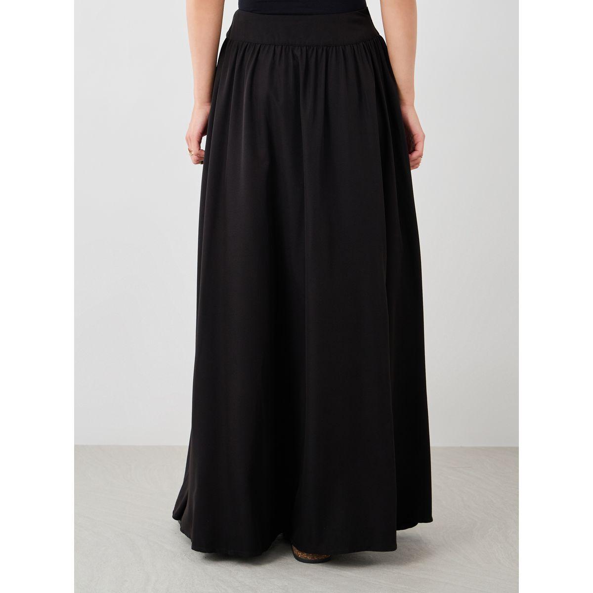 Styli Solid Elasticated Waistband A-Line Maxi Skirts-women-clothing-bottoms-skirts-image-5