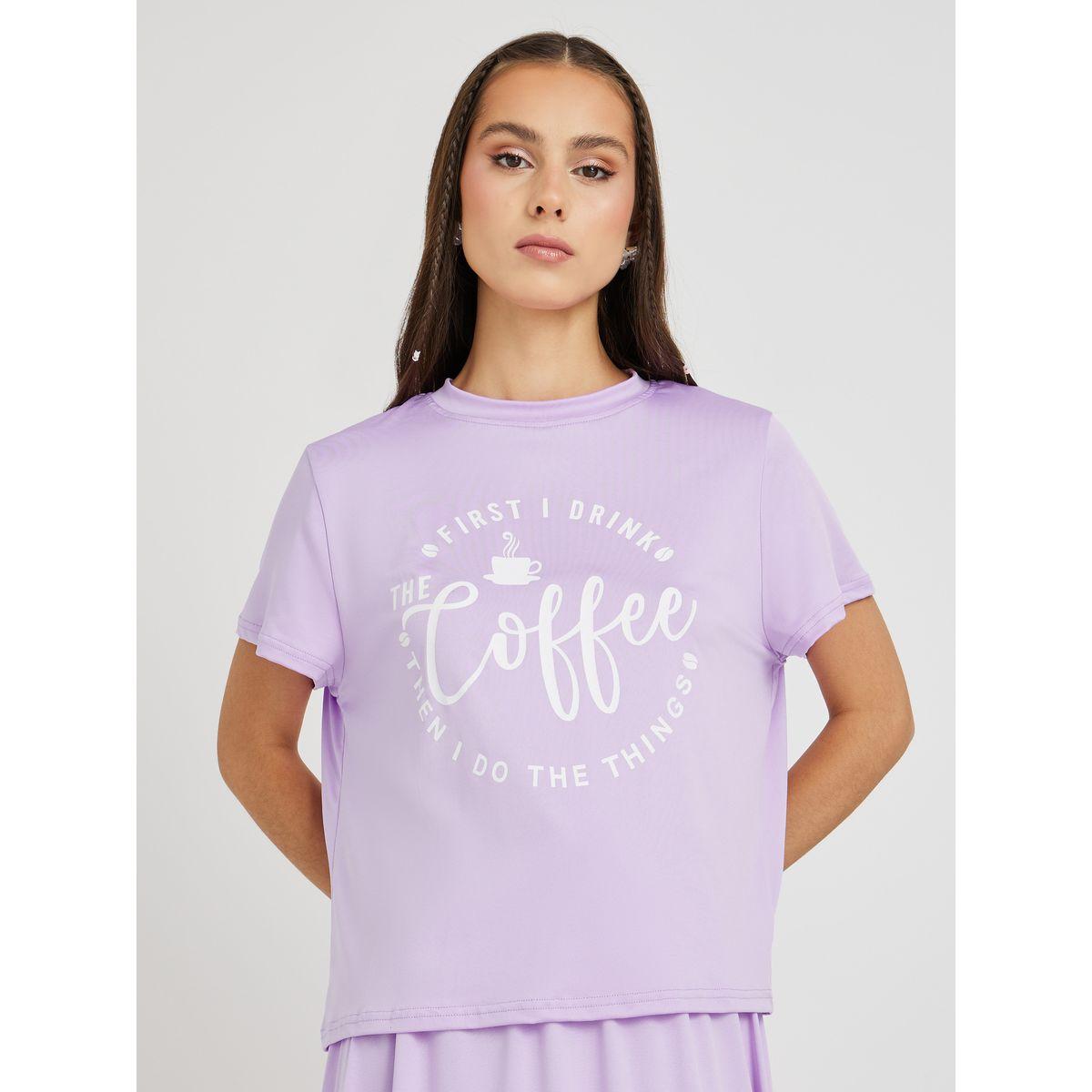 Styli Slogan Printed T-Shirt and Skirts Co-Ords-women-clothing-coordsets-image-2