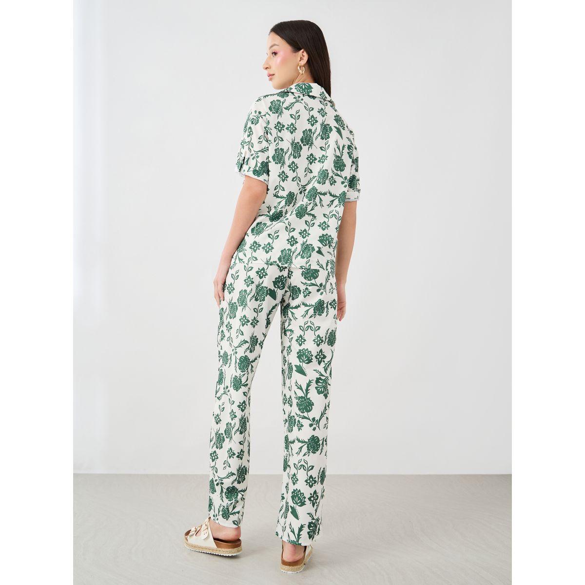 طقم منسق من بنطال وبلوزة بطبعة زهور-women-clothing-coordsets-image-5