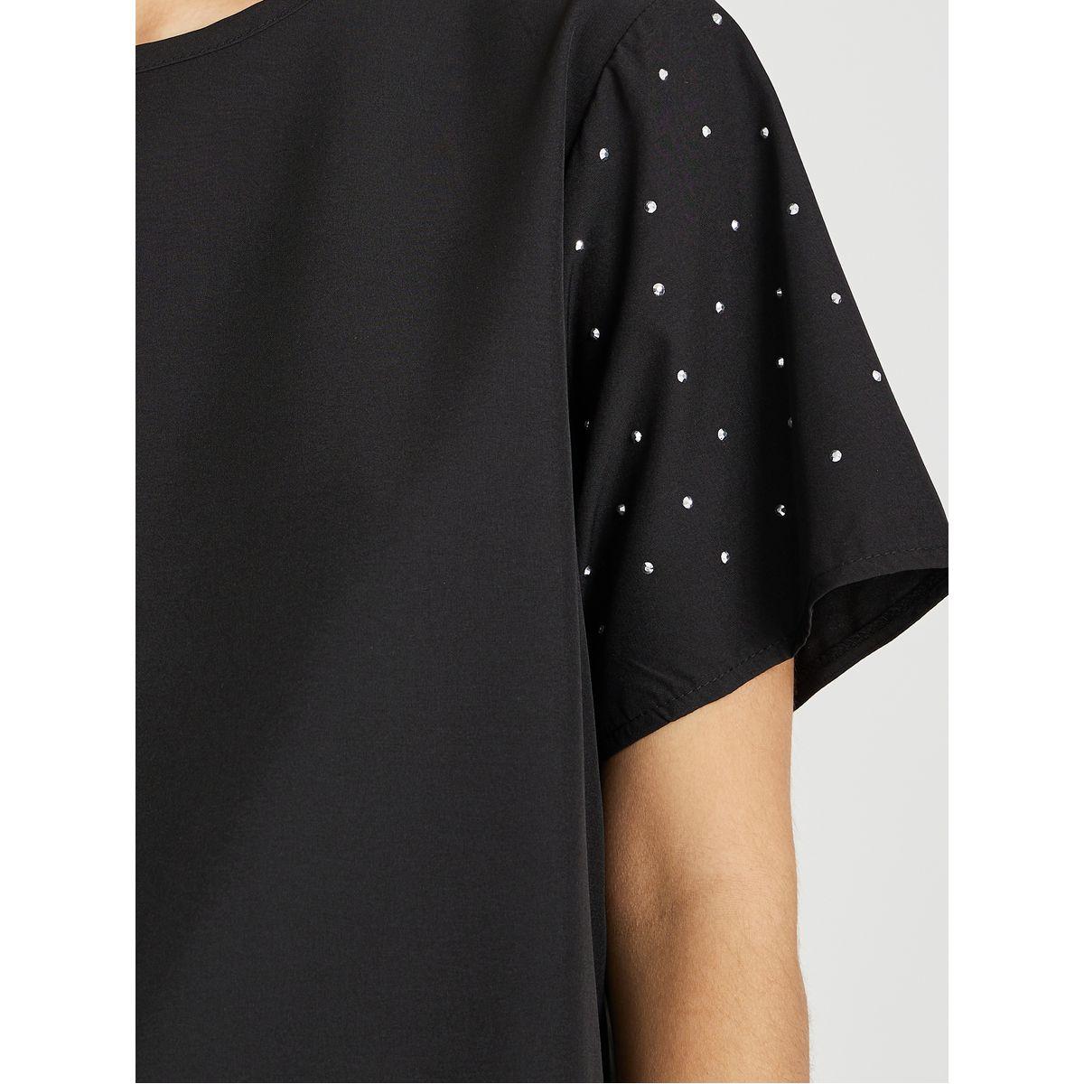Styli Solid Short Sleeve T-Shirt and Pants Co-Ords-women-clothing-coordsets-image-3