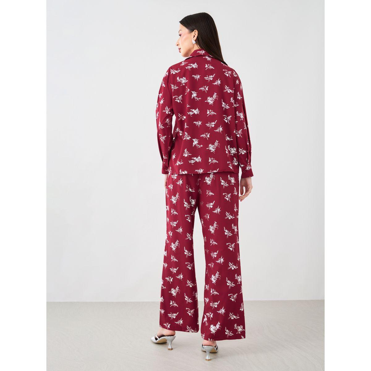 Styli Floral Printed Long Sleeve Shirt and Pants Co-Ords-women-clothing-coordsets-image-5