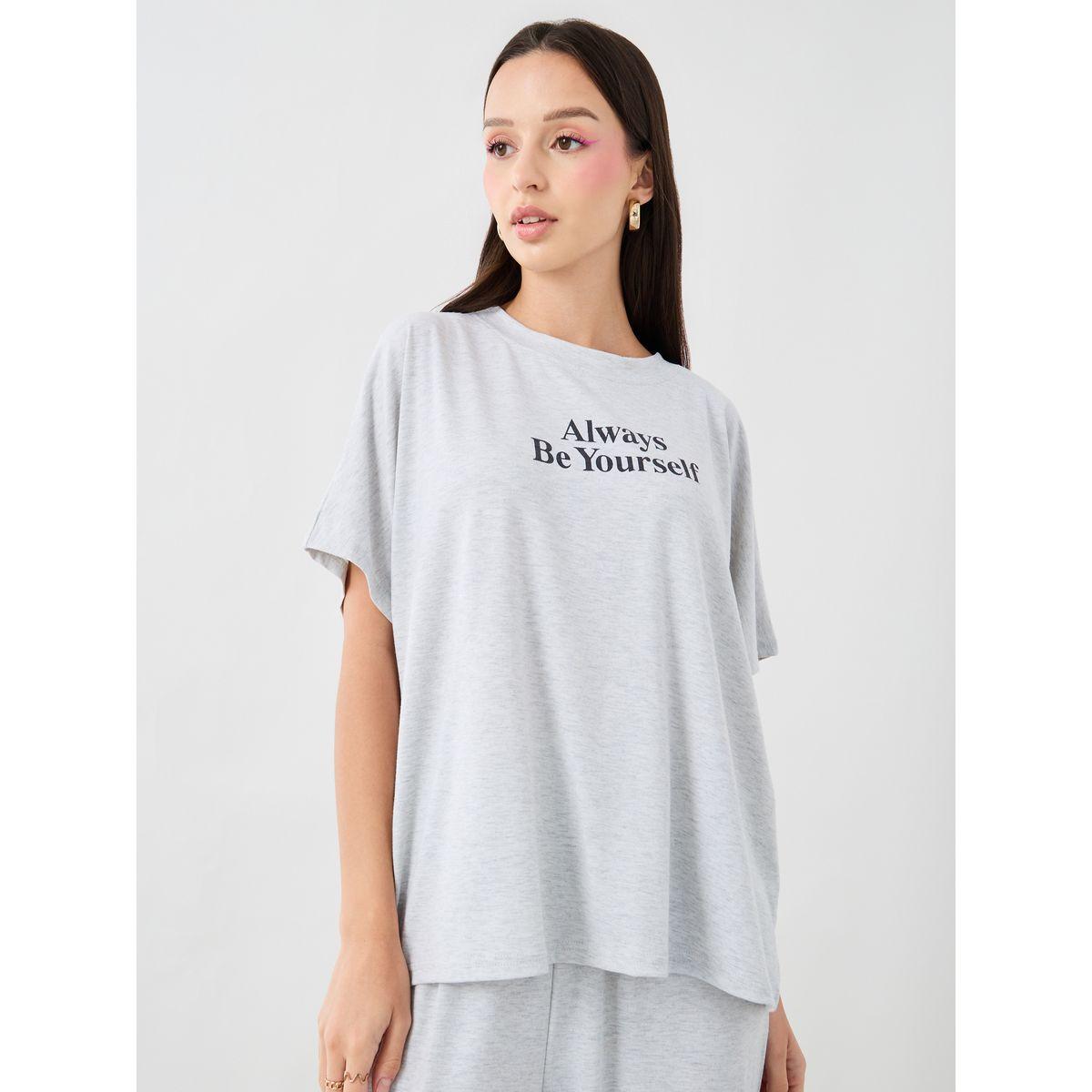 Styli Slogan Print Short Sleeve T-Shirt and Pants Co-Ords-women-clothing-coordsets-image-3