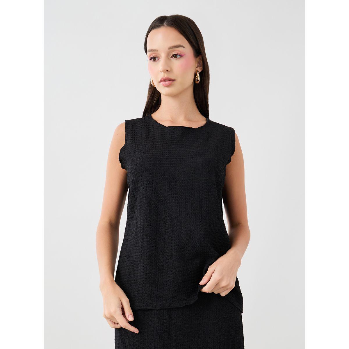 Styli Solid Sleeveless Top and Maxi Skirts Co-Ords-women-clothing-coordsets-image-2