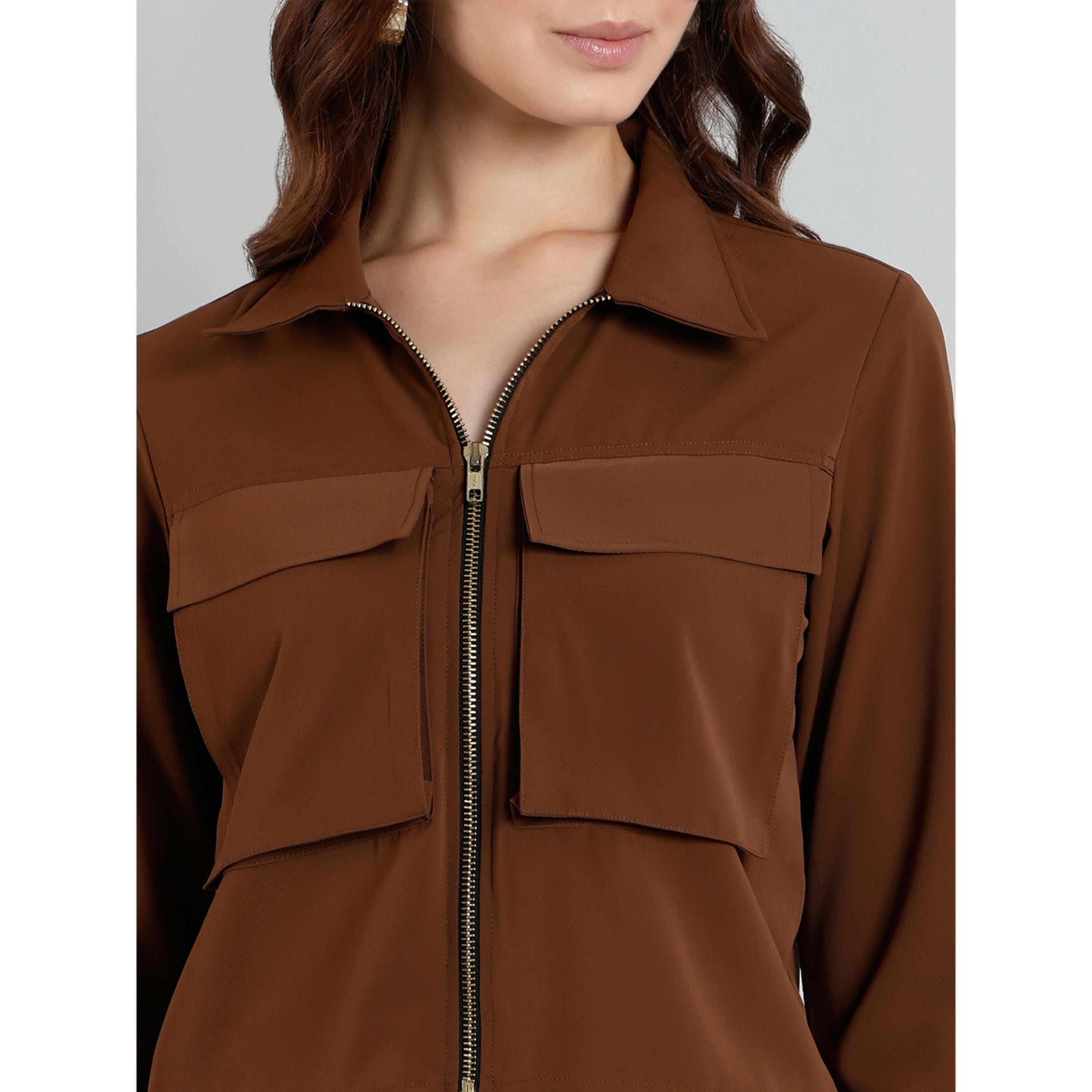 SYVA X Styli Women Zip-Up Top and Cargo Joggers Co-Ords-women-clothing-coordsets-image-3