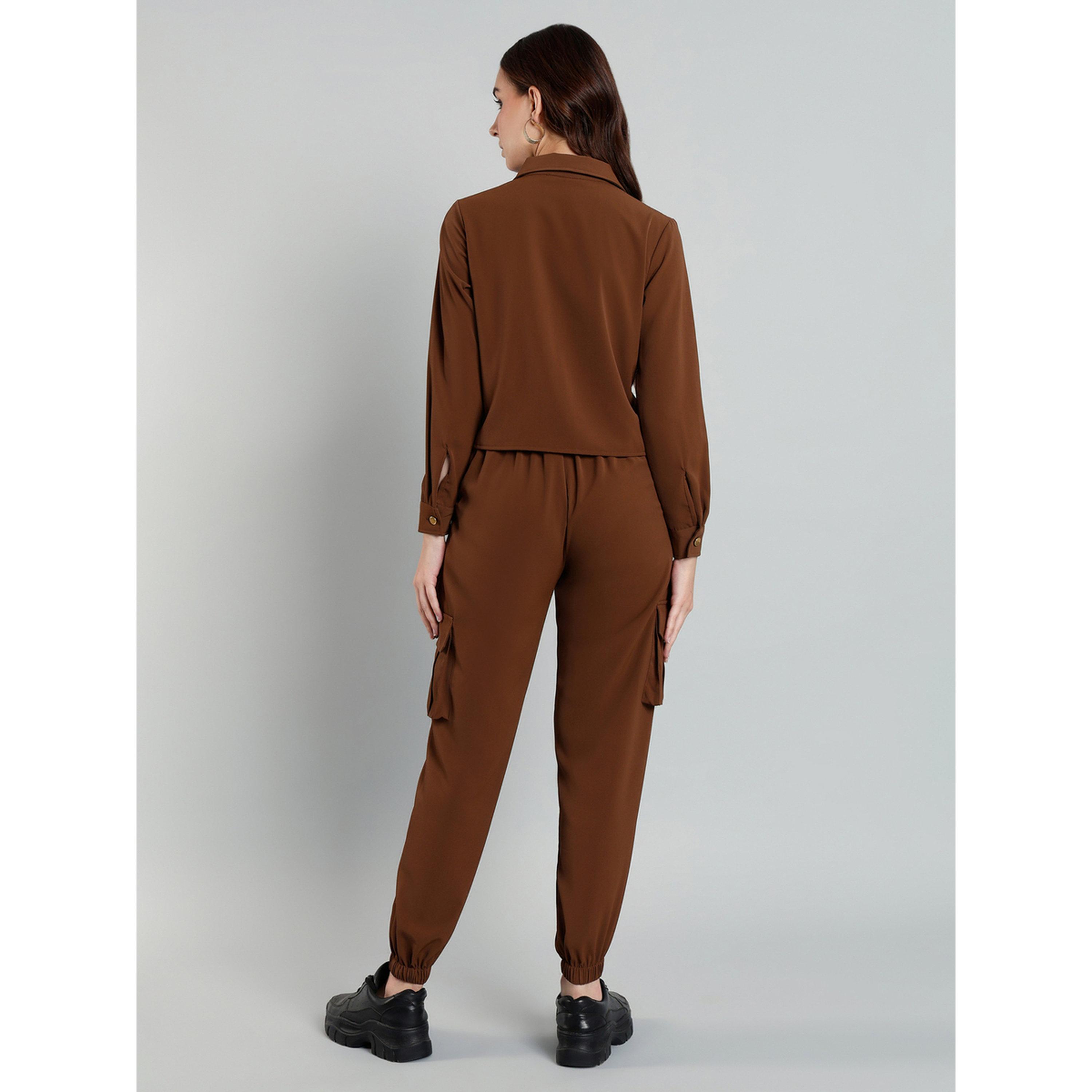 SYVA X Styli Women Zip-Up Top and Cargo Joggers Co-Ords-women-clothing-coordsets-image-5