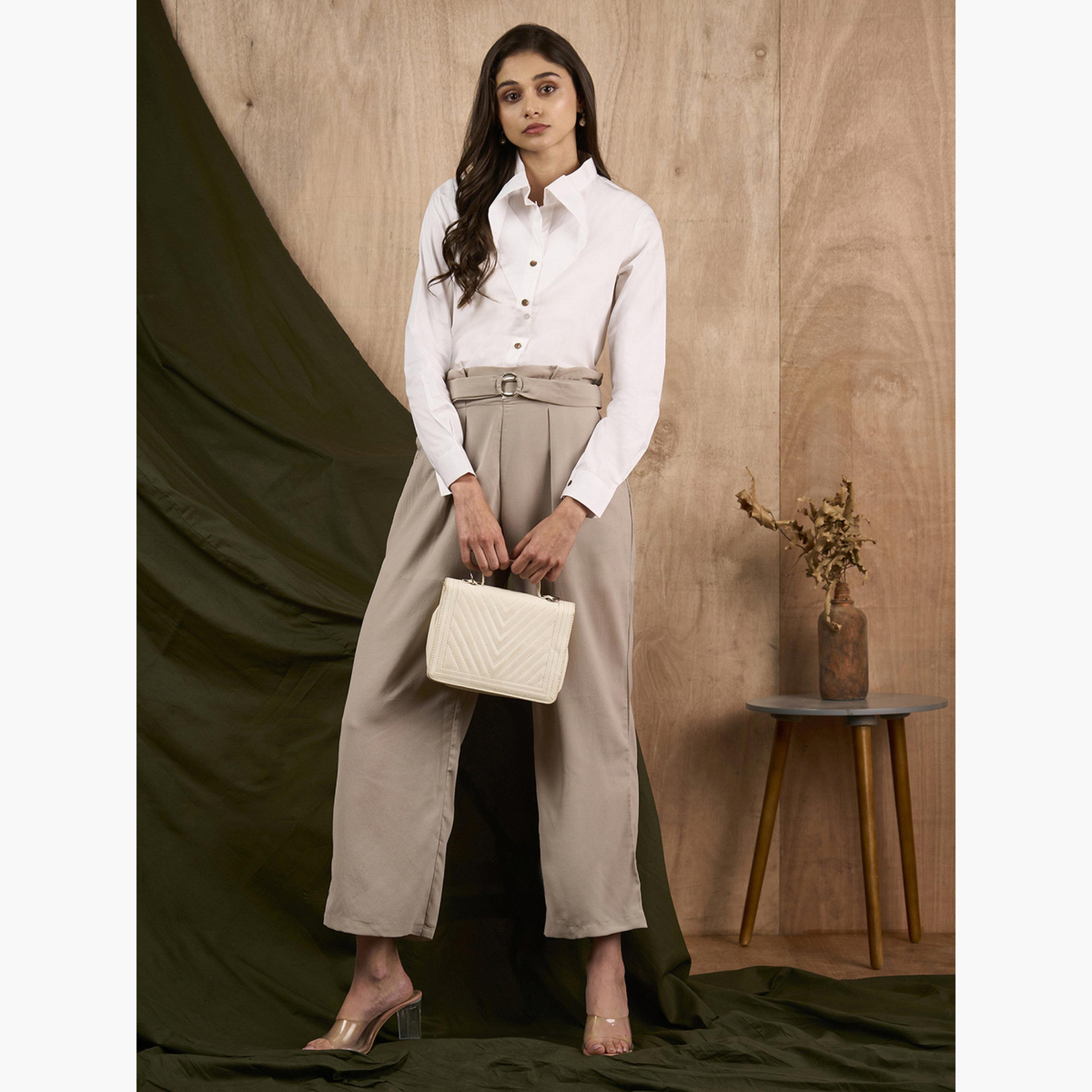 سيفا × ستايلي - قميص أبيض ذو ياقة ملتوية وأزرار-women-clothing-shirtsandblouses-shirts-image-2