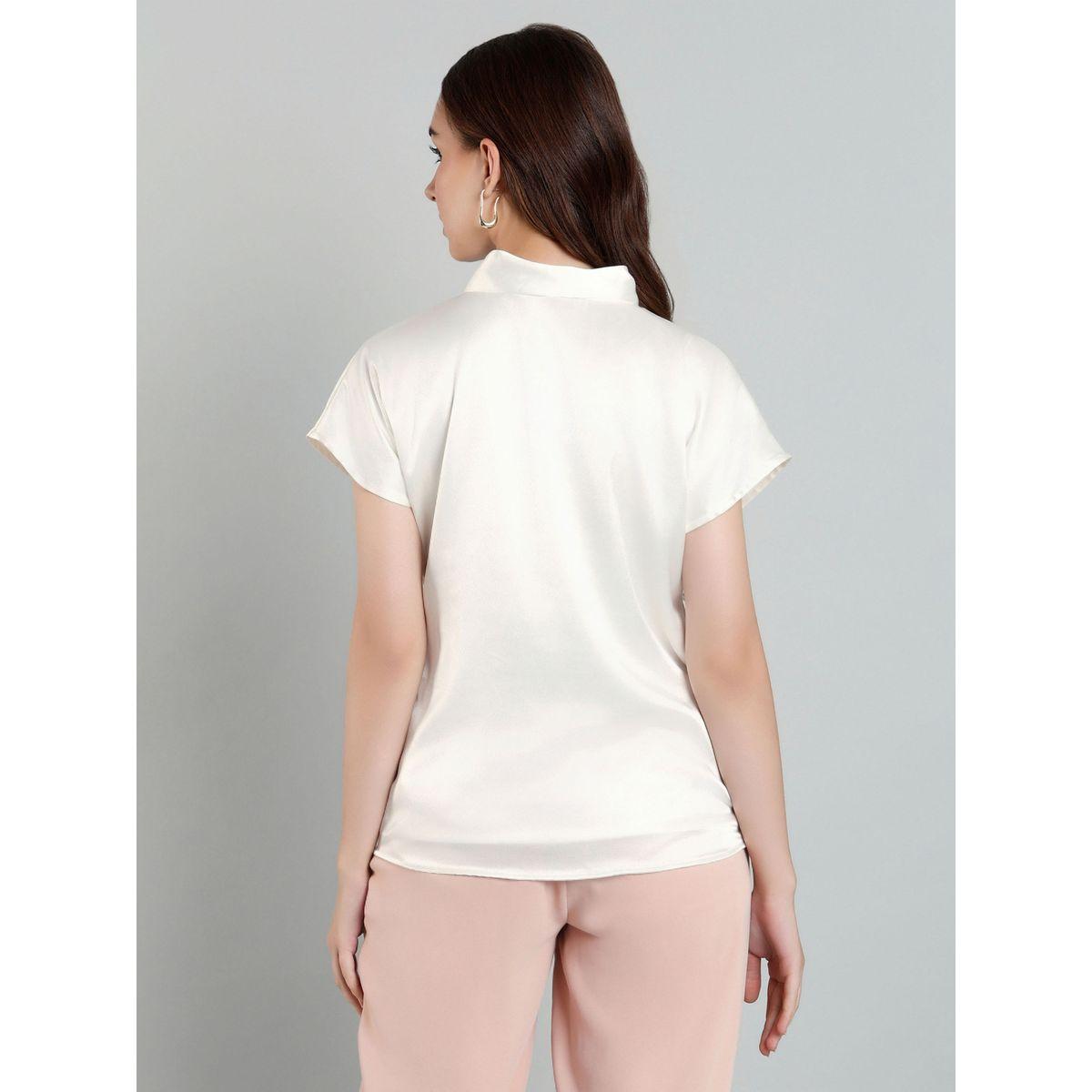 SYVA Solid Satin Regular Fit Top with Tie Details-women-clothing-shirtsandblouses-blouses-image-5