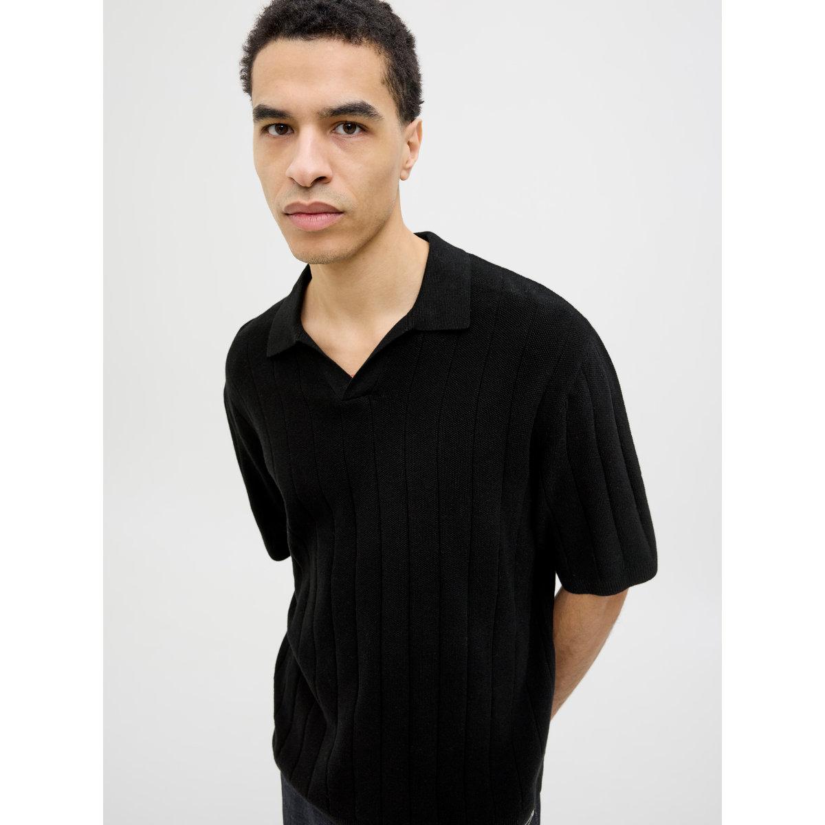 قميص مخطط بياقة بولو وأكمام قصيرة-men-clothing-shirts-image-1