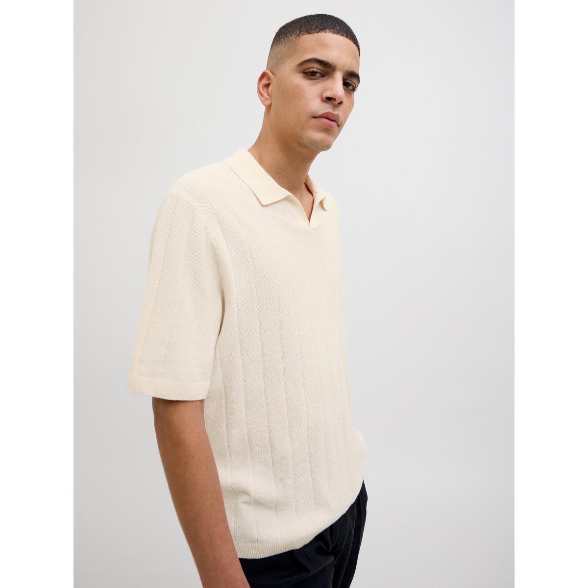 Jack & Jones Striped Textured Short Sleeve Polo Shirt-men-clothing-shirts-image-1