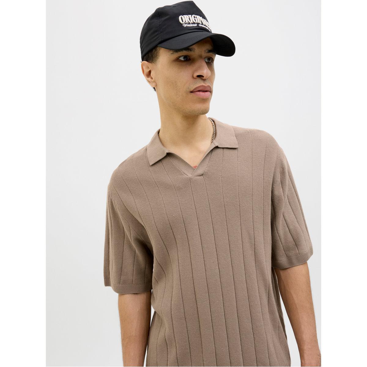 Jack & Jones Striped Textured Short Sleeve Polo Shirt-men-clothing-shirts-image-1