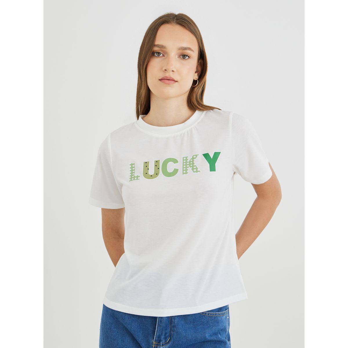Styli Slogan Print Short Sleeve T-Shirt-women-clothing-tshirts-image-1