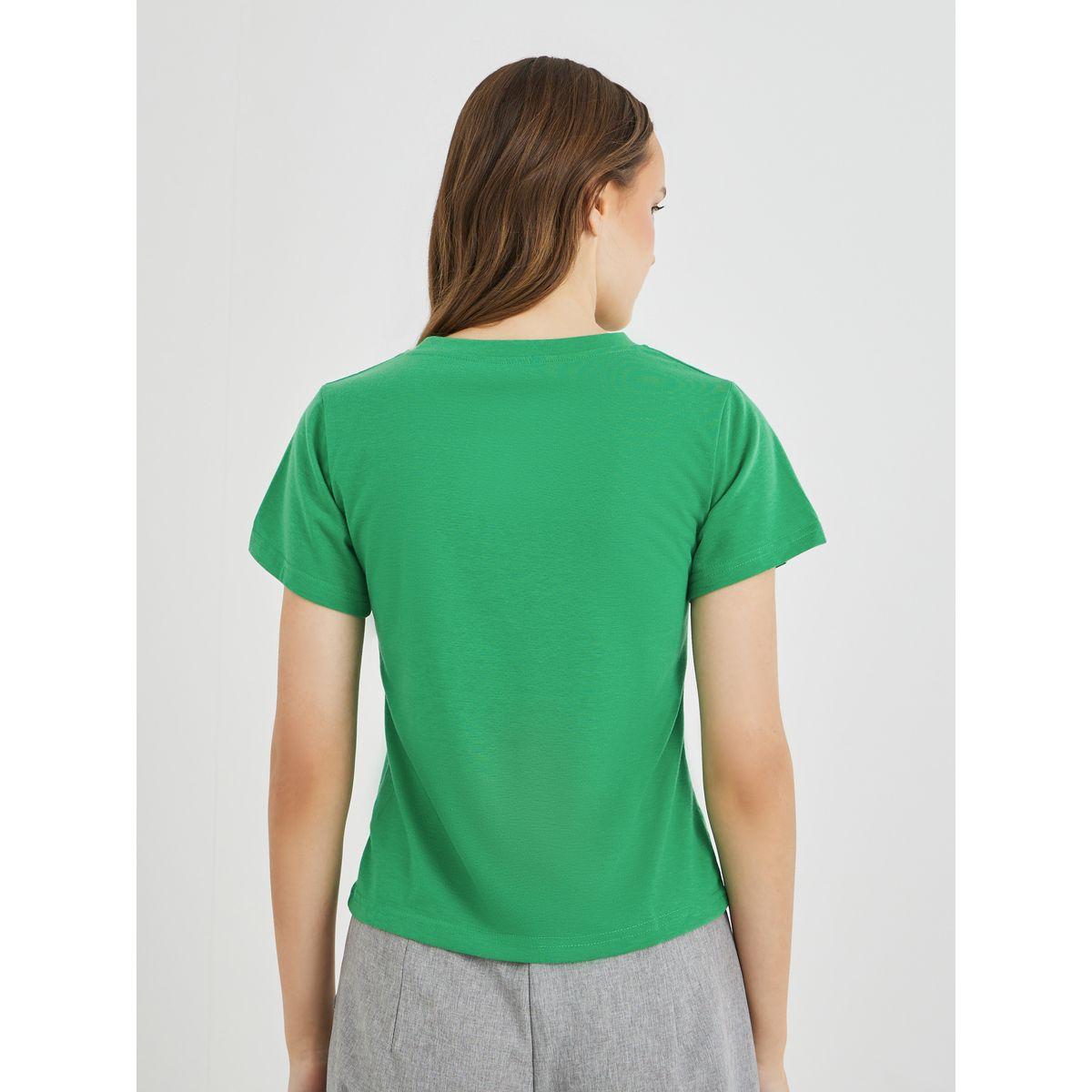تيشيرت بطبعة كتابة وأكمام قصيرة-women-clothing-tshirts-image-4