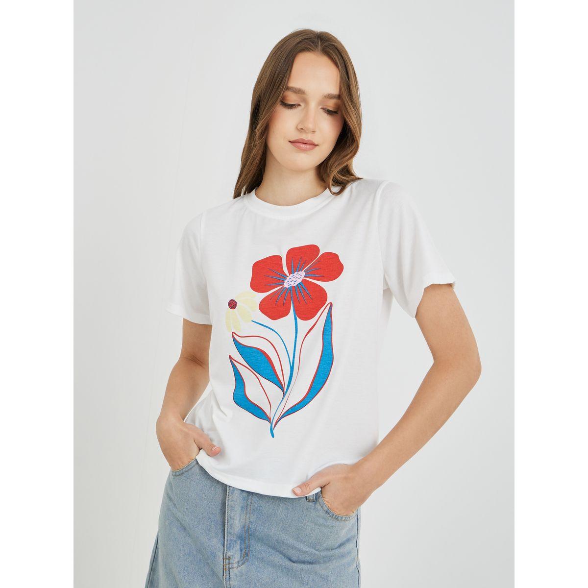 Styli Graphic Print Round Neck T-Shirt-women-clothing-tshirts-image-1