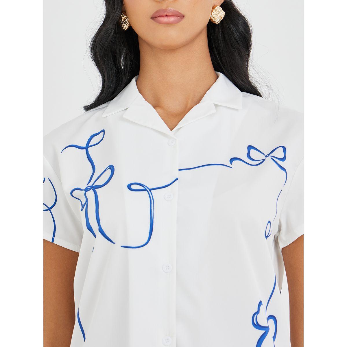 Styli Camp Collar Graphic Print Shirt with Button Closure-women-clothing-shirtsandblouses-shirts-image-4