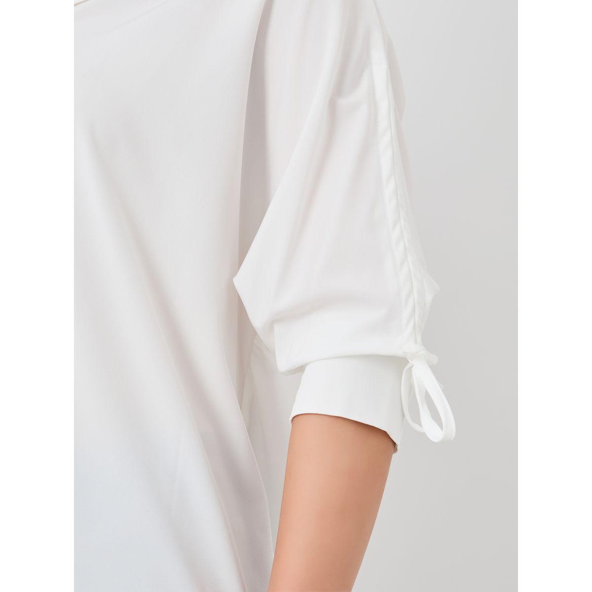 بلوزة سادة بياقة سبريد وأكمام بأربطة-women-clothing-shirtsandblouses-shirts-image-4