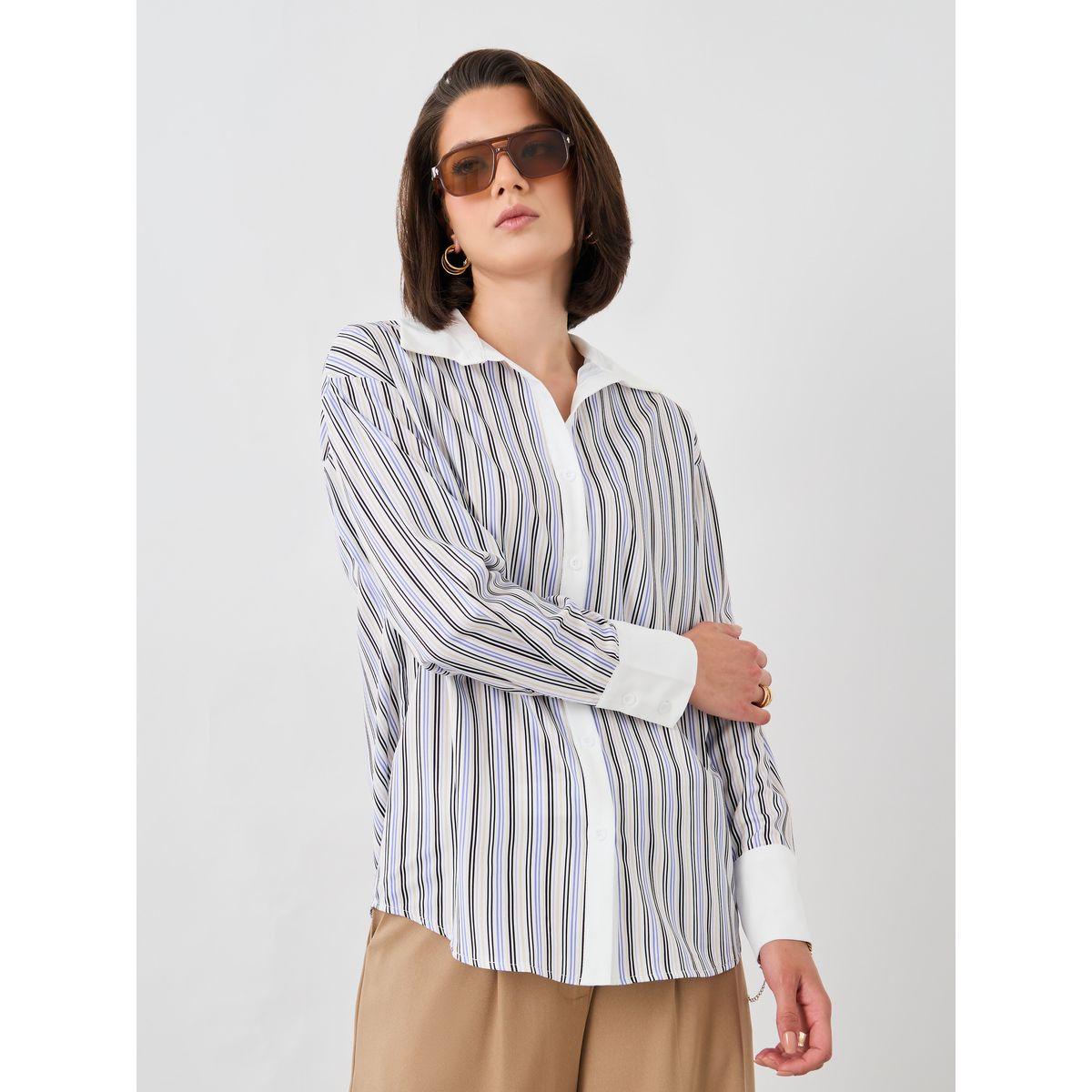 Styli Striped Spread Collar Oversized Shirt-women-clothing-shirtsandblouses-shirts-image-3