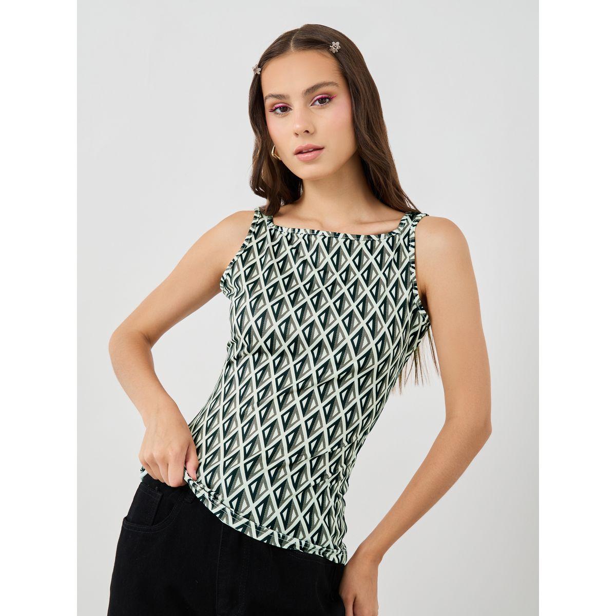 Styli Printed Square Neck Sleeveless Cami Top-women-clothing-tshirts-image-1