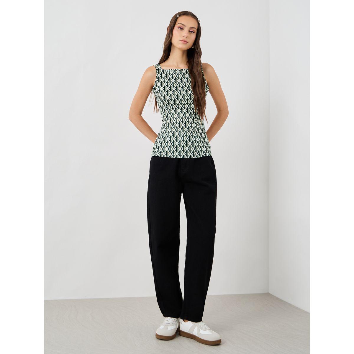 Styli Printed Square Neck Sleeveless Cami Top-women-clothing-tshirts-image-2