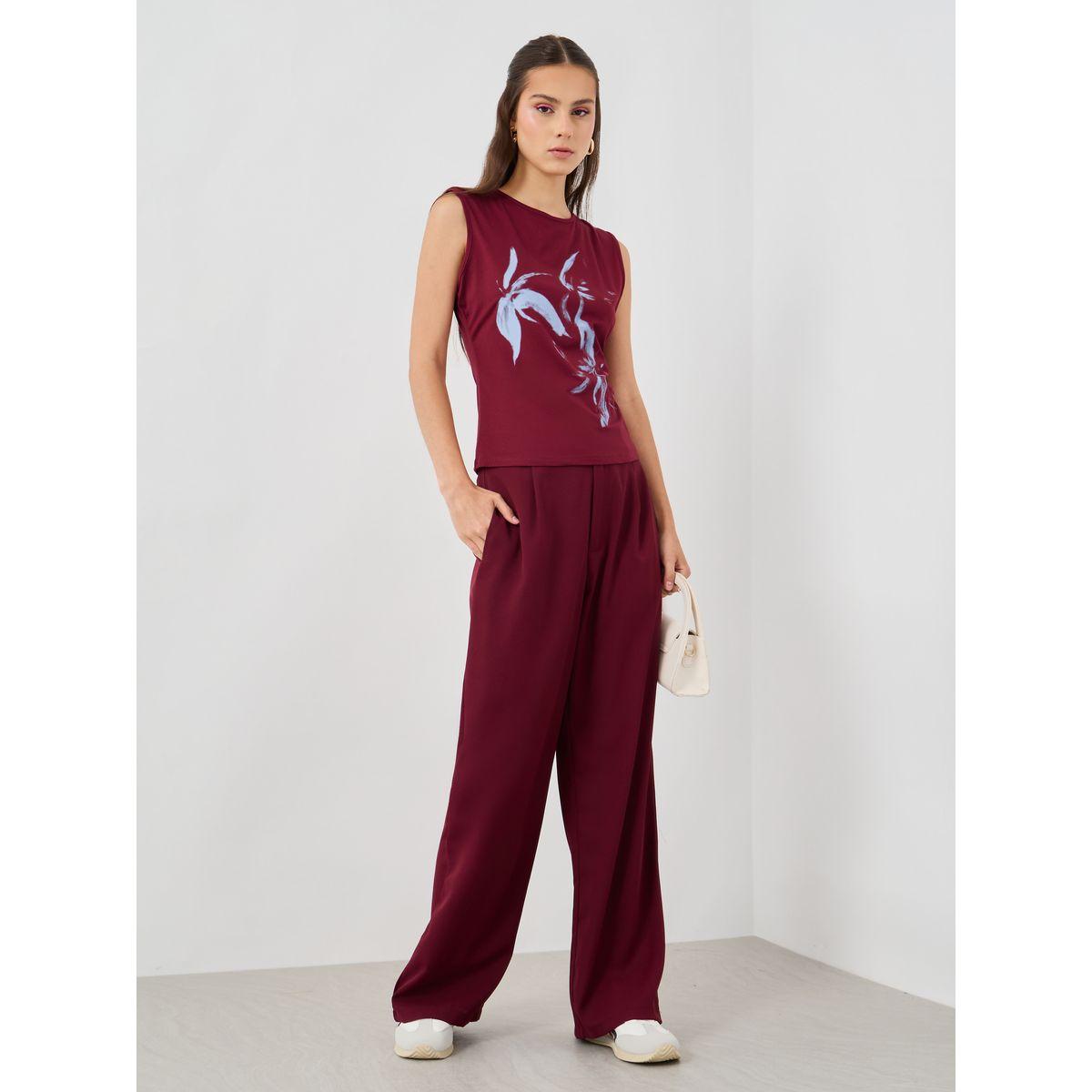 بلوزة بلا أكمام مطبعة بزهور مع ياقة دائرية-women-clothing-shirtsandblouses-blouses-image-2