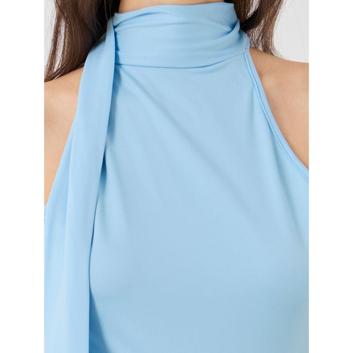 Styli Solid Sleeveless High Neck with Tie-Up Detail Top-women-clothing-shirtsandblouses-blouses-image-3