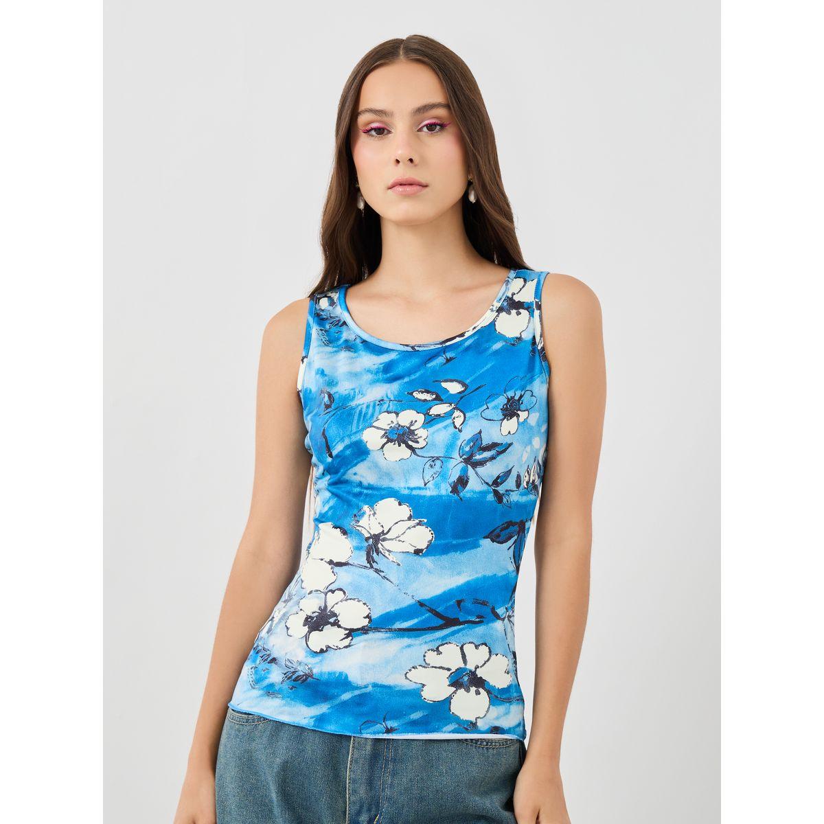 Styli Floral Print Sleeveless Round Neck Top-women-clothing-shirtsandblouses-blouses-image-2
