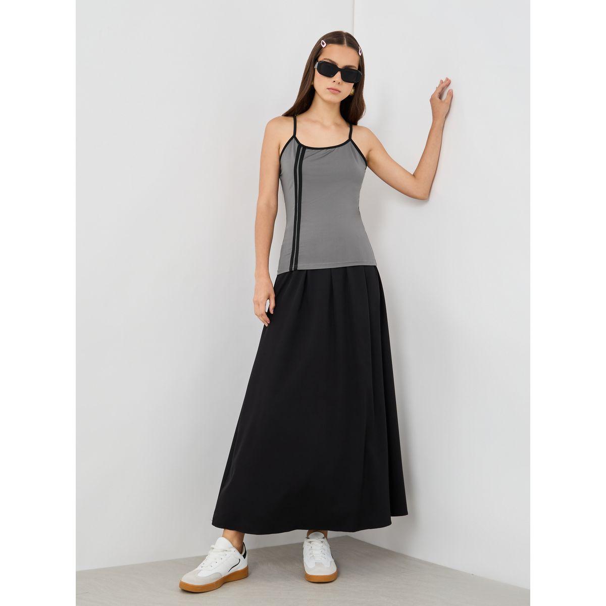 Styli Striped Contrast Trim Strappy Cami Top-women-clothing-tshirts-image-2