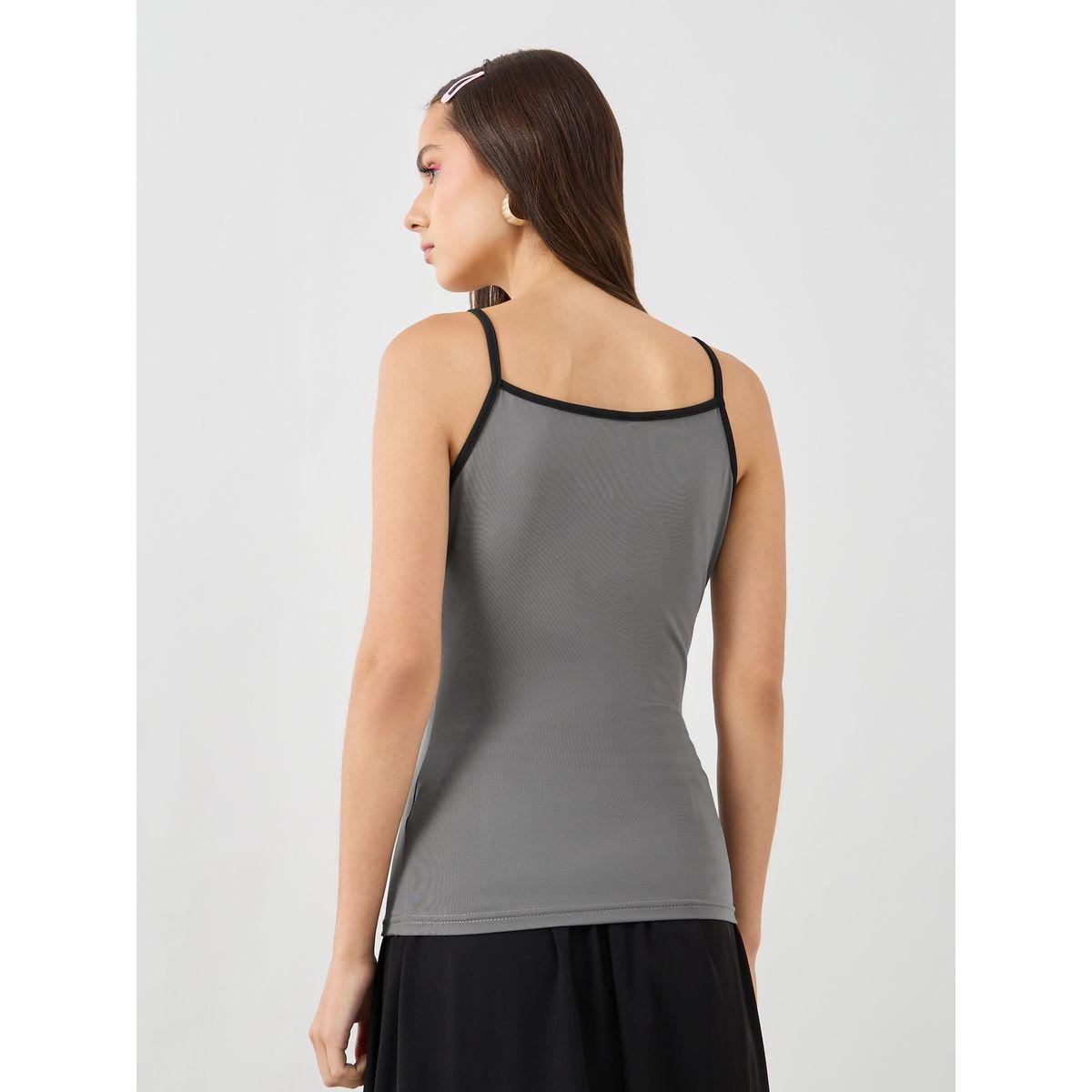 Styli Striped Contrast Trim Strappy Cami Top-women-clothing-tshirts-image-4