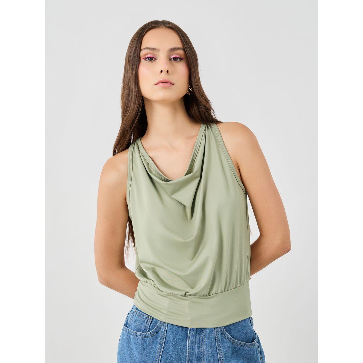Styli Solid Cowl Neck Sleeveless Top-women-clothing-shirtsandblouses-blouses-image-1