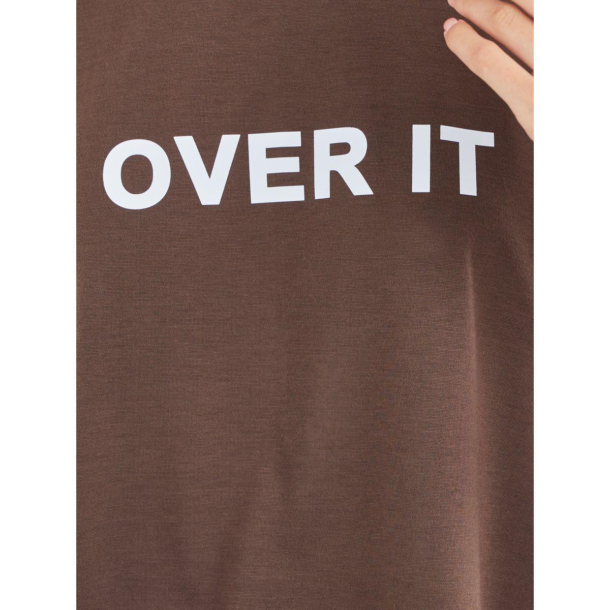 تيشيرت بطبعة كتابة وأكمام قصيرة-women-clothing-tshirts-image-4