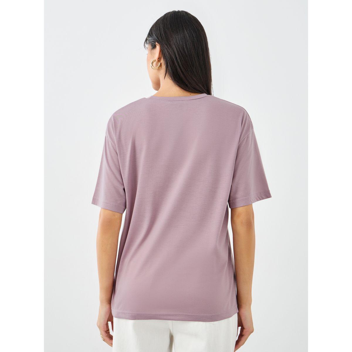 تيشيرت فضفاض بطبعة كتابة-women-clothing-tshirts-image-4