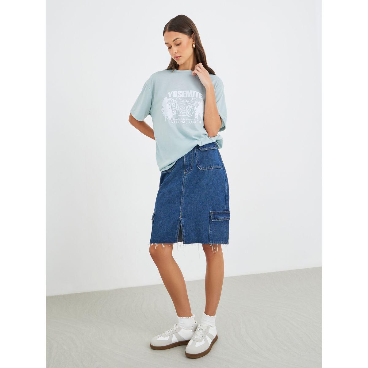 تيشيرت بطبعة جرافيك وأكمام قصيرة-women-clothing-tshirts-image-2