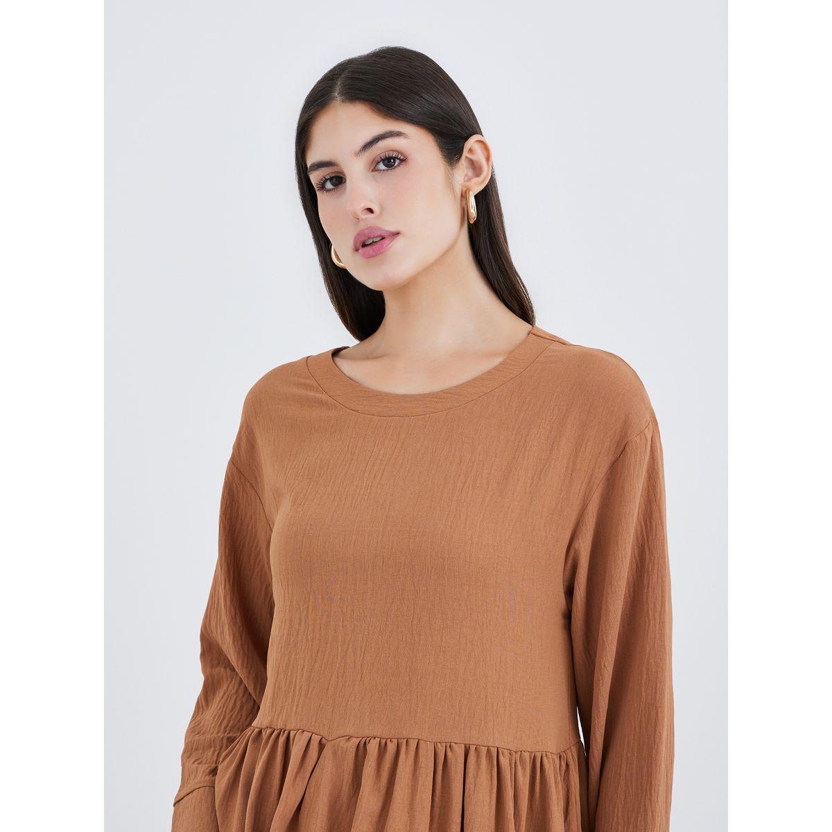 فستان ميدي بتفاصيل مُجمعة-women-clothing-dresses-image-4