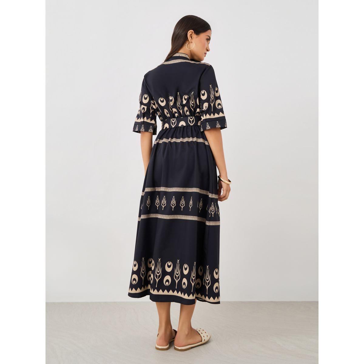 Styli Printed Short Sleeves A-Line Midi Dress-women-clothing-dresses-image-6