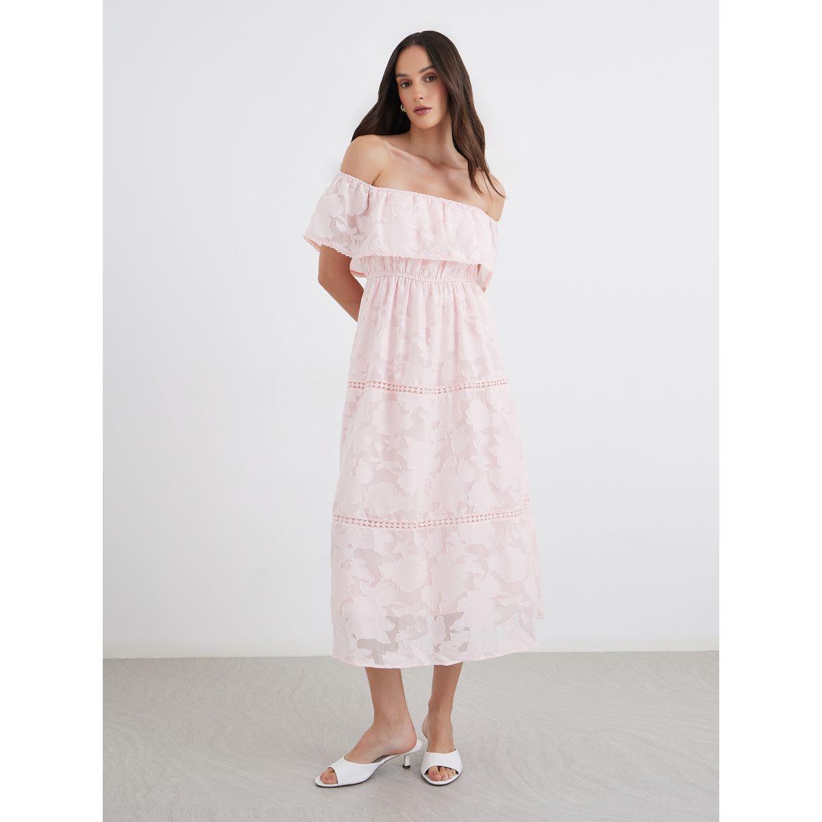 Styli Burn Out Lave Off Shoulder Tiered Midi Dress-women-clothing-dresses-image-1