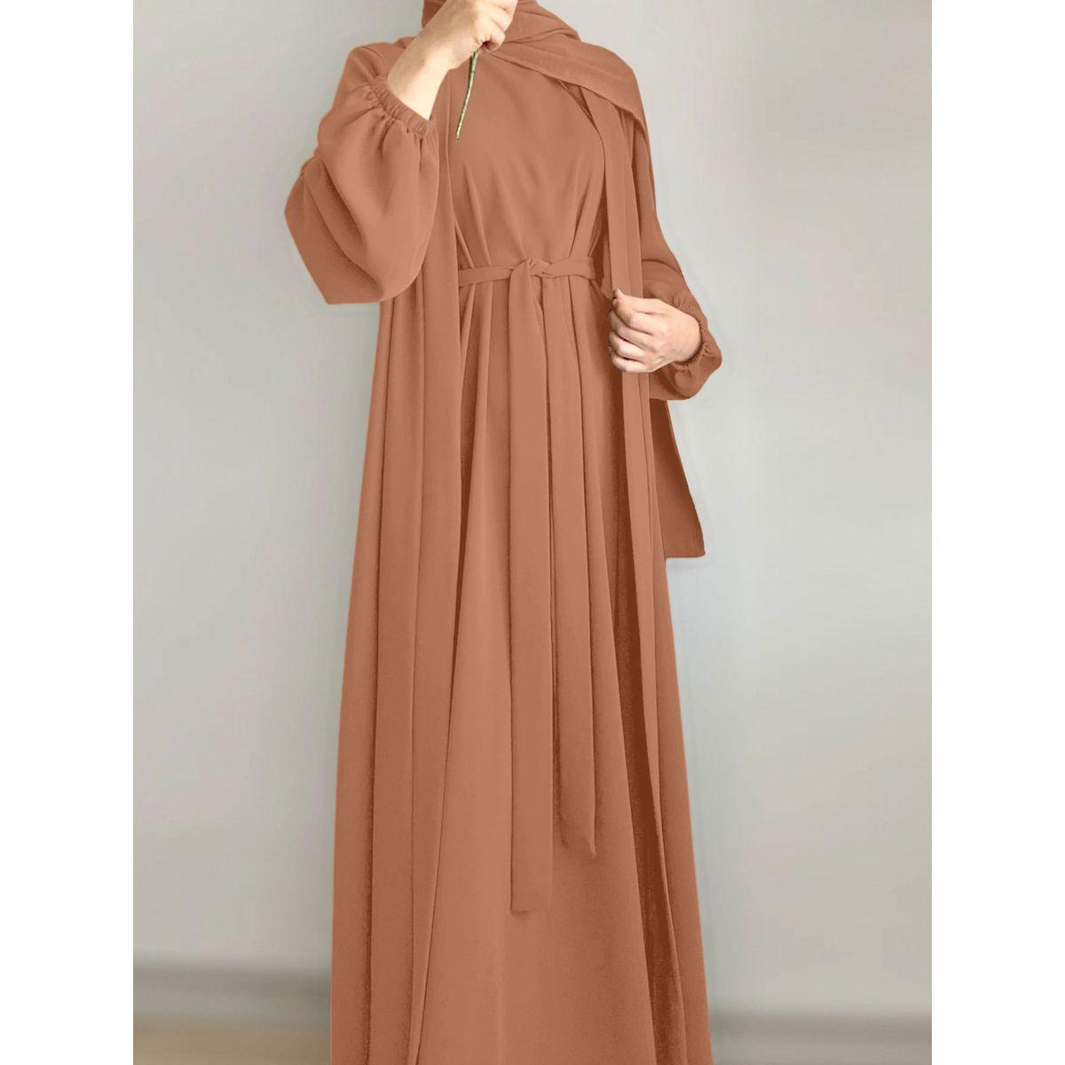 عباية سادة بأكمام طويلة مع فستان داخلي-women-arabicclothing-abayas-image-4