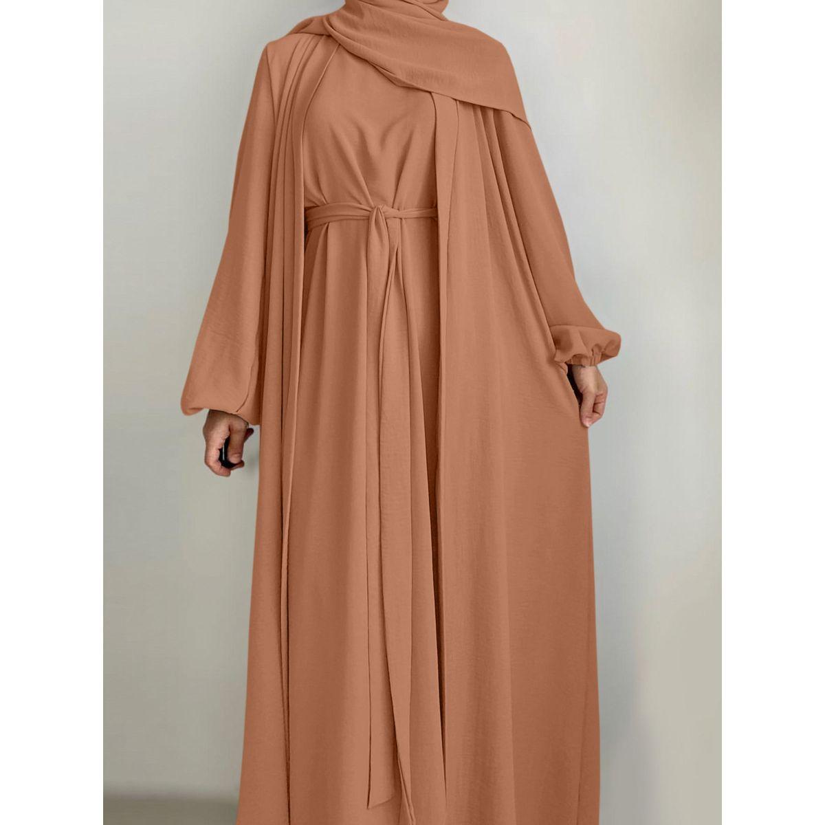 عباية سادة بأكمام طويلة مع فستان داخلي-women-arabicclothing-abayas-image-5