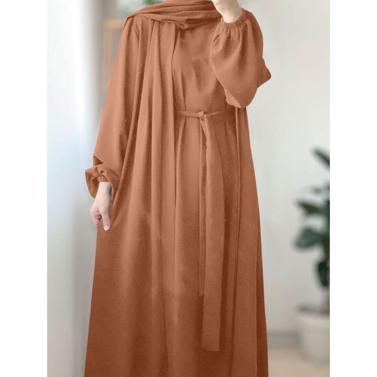 Styli Women Solid Long Sleeve Front Open Abaya with Inner Dress-women-arabicclothing-abayas-image-6