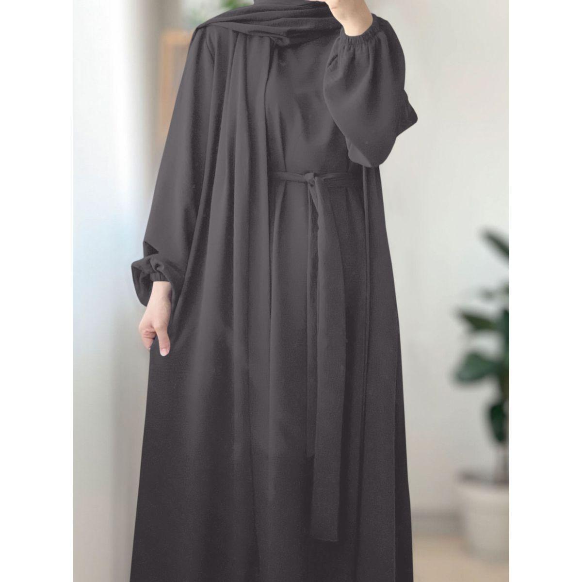 Styli Women Solid Long Sleeve Front Open Abaya with Inner Dress-women-arabicclothing-abayas-image-6