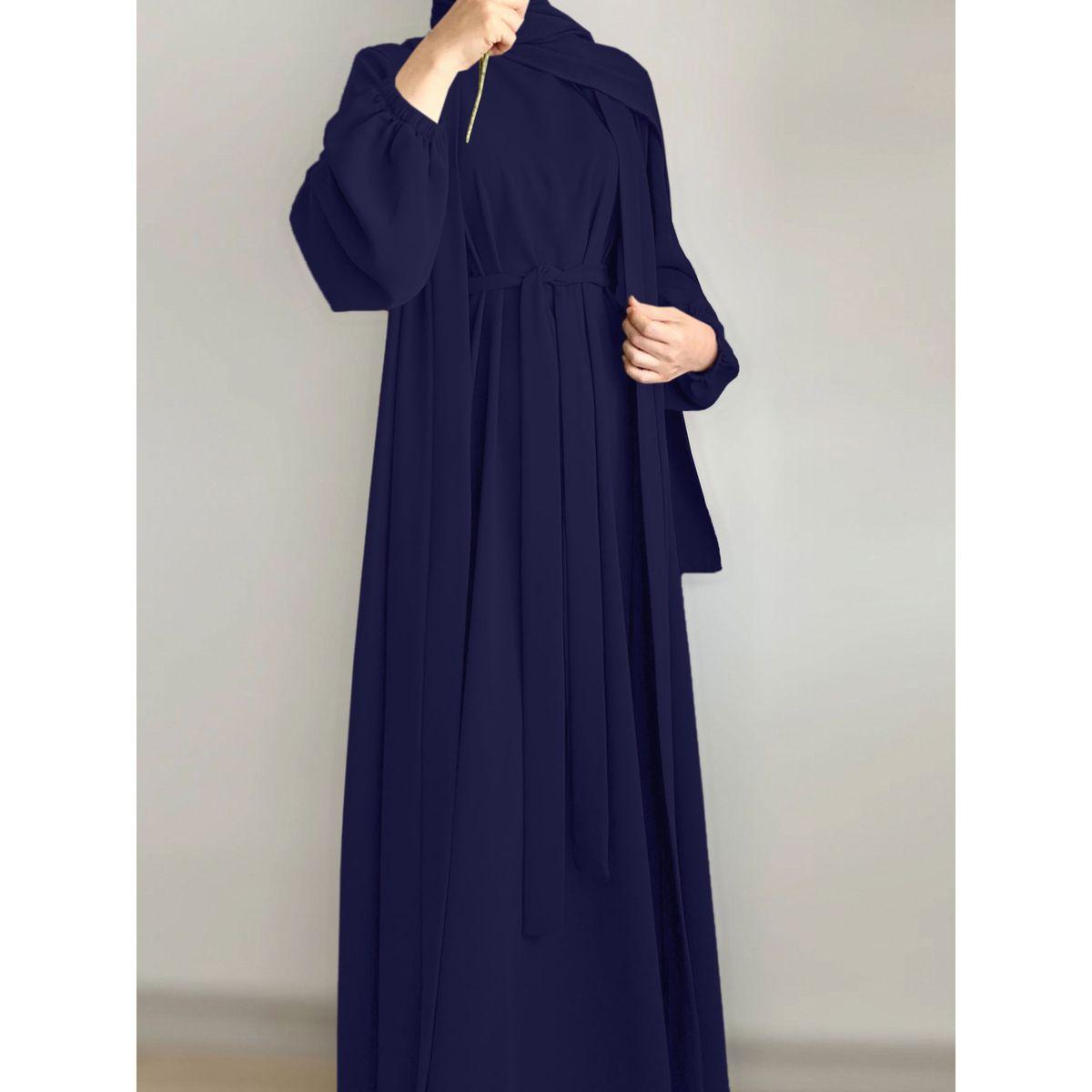 عباية سادة بأكمام طويلة مع فستان داخلي-women-arabicclothing-abayas-image-4