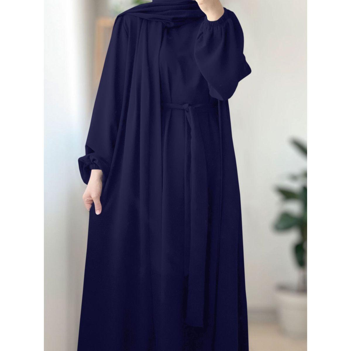 عباية سادة بأكمام طويلة مع فستان داخلي-women-arabicclothing-abayas-image-6