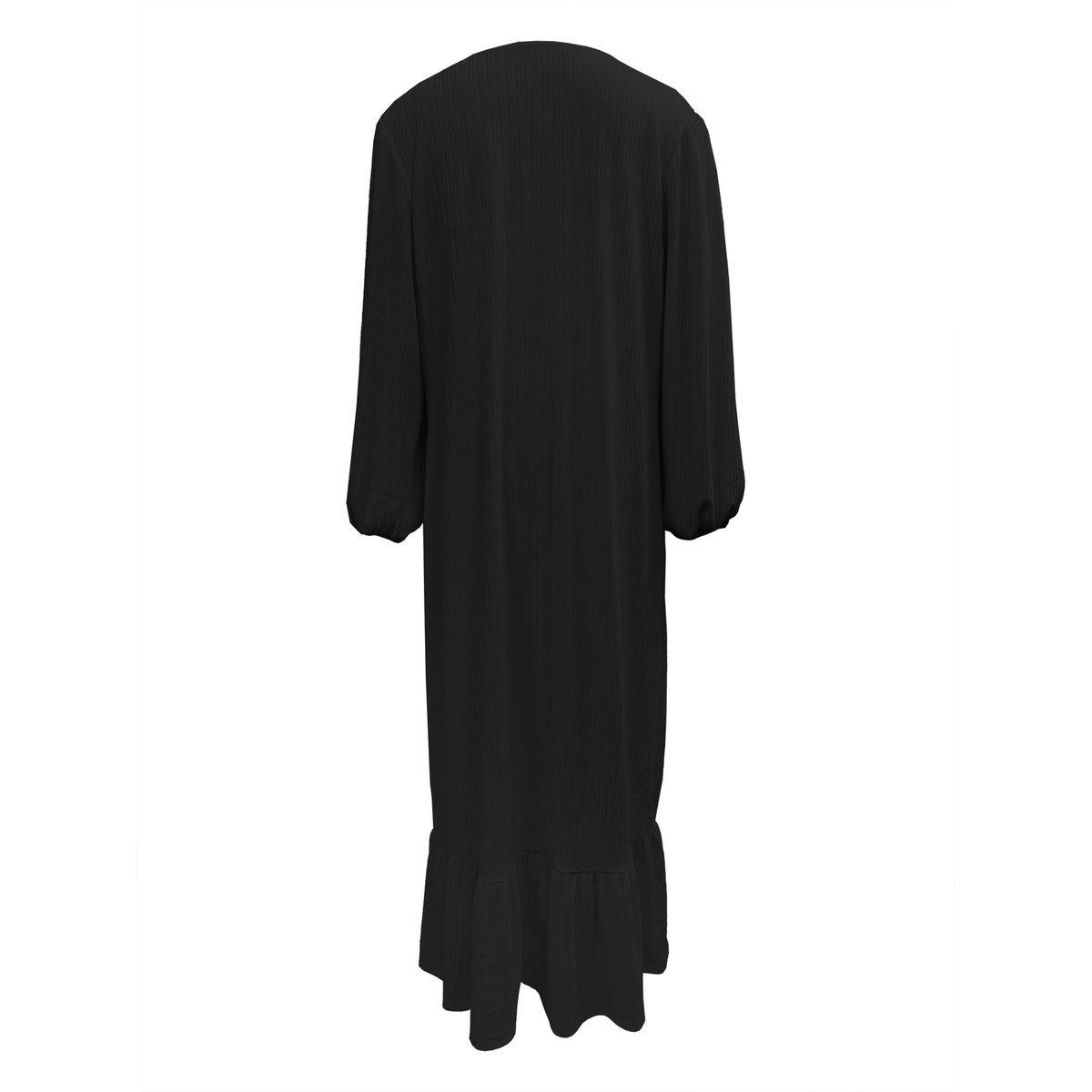 جلابية بتفاصيل بارزة الملمس مع أكمام بأساور-women-arabicclothing-jalabiyas-image-4